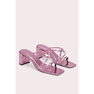 BY FAR June Sandals Pink Metallic Leather